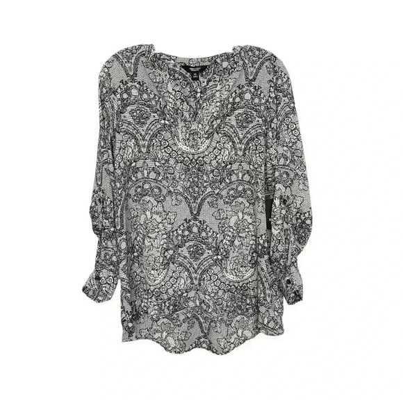 Simply Vera Vera Wang Roll Tab Blouse - Picture 1 of 8